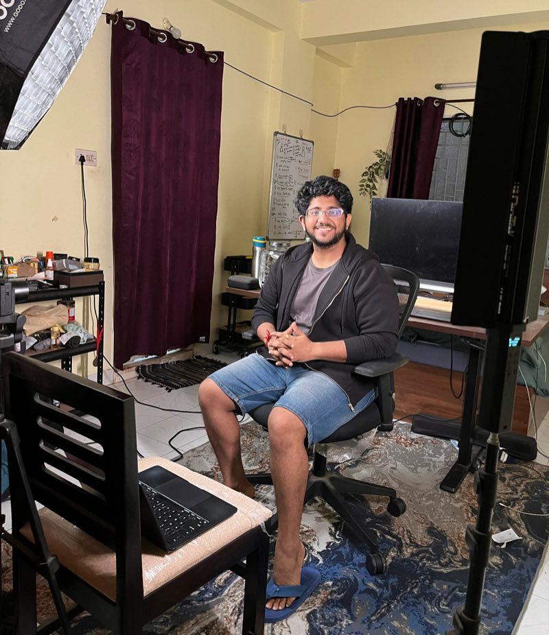 Vivek Gupta seated in his recording studio